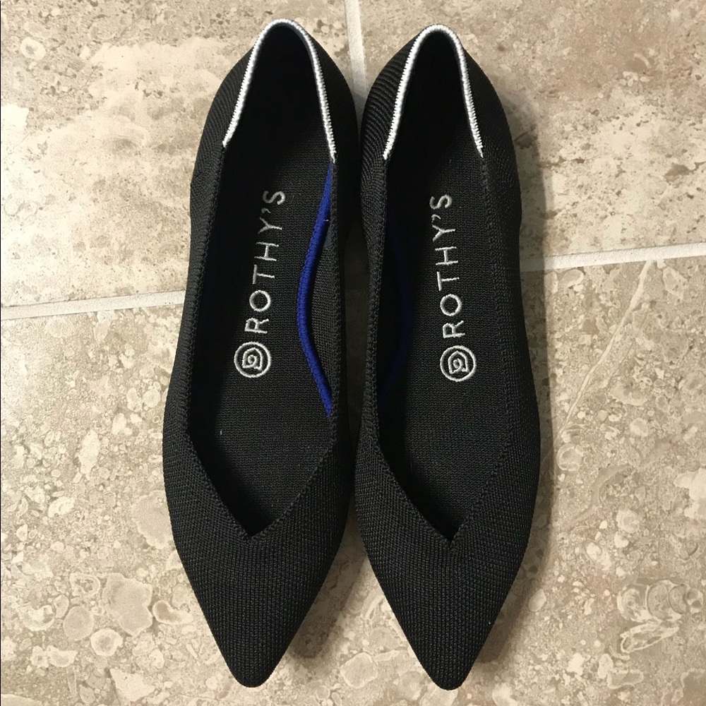 Never worn Rothys black pointed toe flats